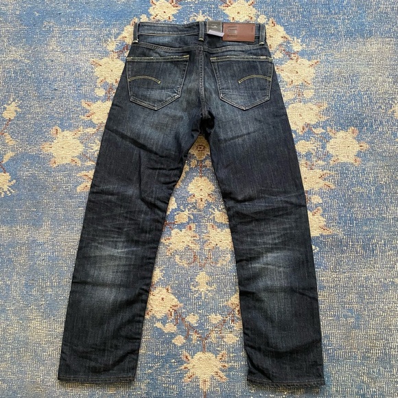 NWT G- Raw Star 3301 Straight Jeans in Dark Aged Blue 28 x 30 - Picture 3 of 5